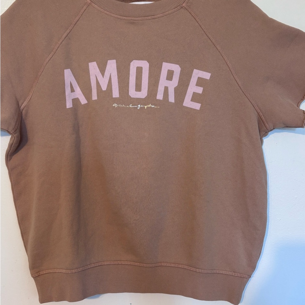 Spiritual Gangster Tan and‎ Pink Amore Art Sweatshirt s - Picture 3 of 7